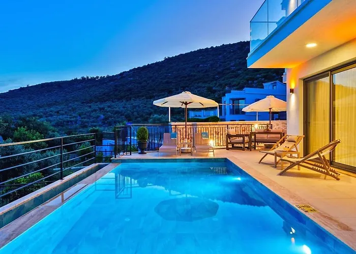 3 Bedroom Seaview With Private Pool Hot Tub * Kalkan