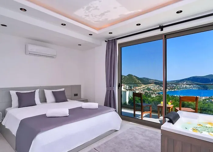 3 Bedroom Seaview With Private Pool Hot Tub Kalkan